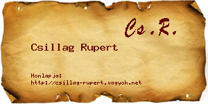 Csillag Rupert névjegykártya